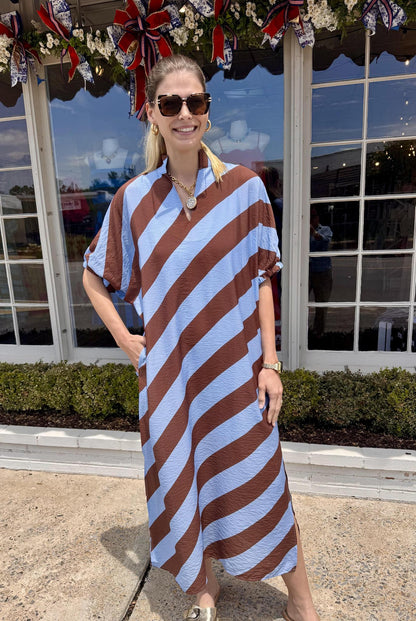 Striped Caftan Dress