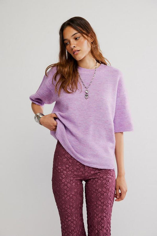 Free People Margot Sweater Tee- Lilac