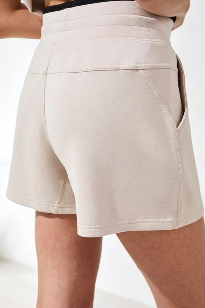 Pull On Stitching Short- Tan