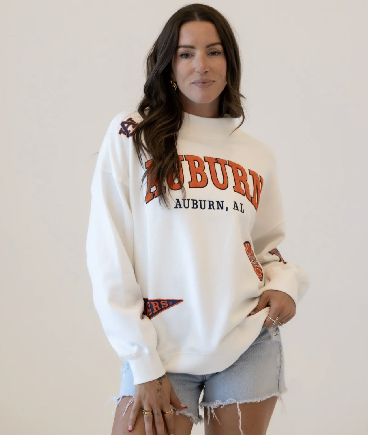 Auburn Scatter Mock Neck