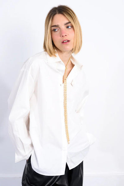 Rosette Poplin Top