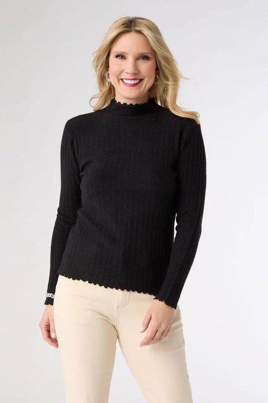 Funnel Neck Sweater- Black