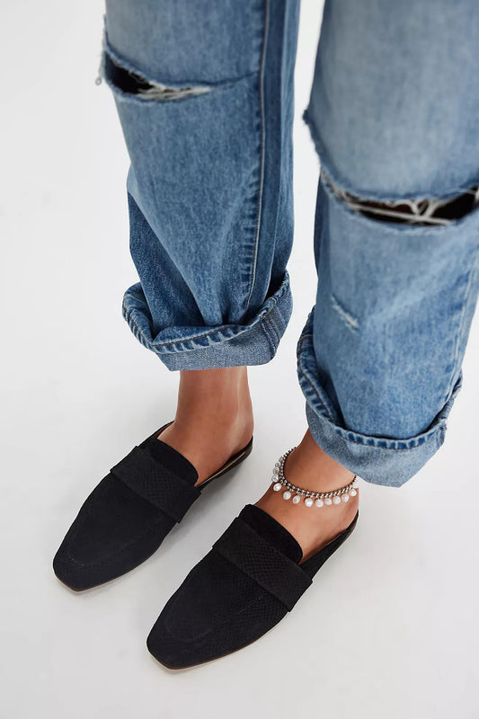 Free People At Ease Loafer- Black Suede