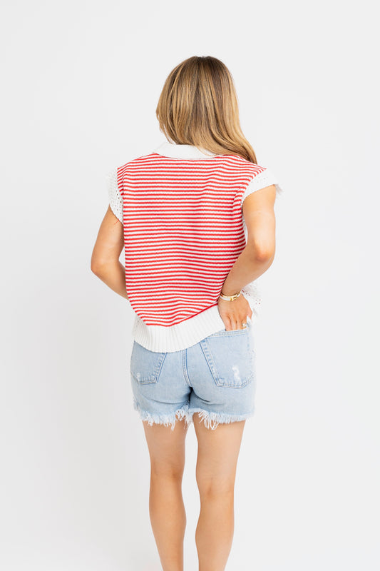 Karlie Stripe Sleeveless Sweater