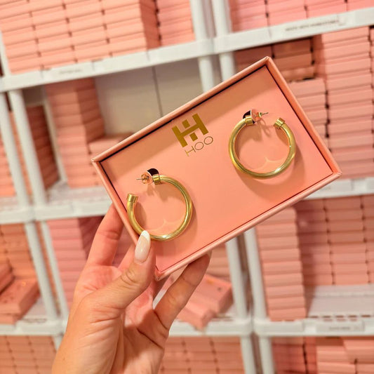 Midi Hoo Hoops- Brushed Gold