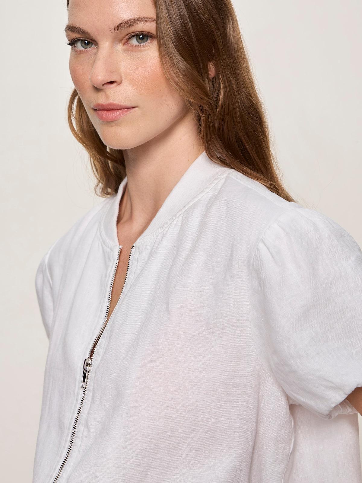 Everly Linen Bomber Jacket