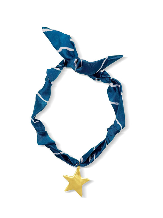 Kristallize Blue Gold Star Scarf Necklace