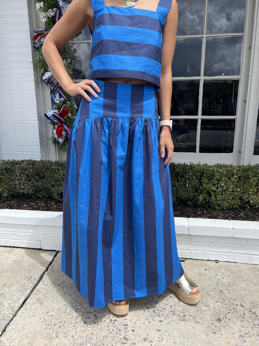 Stripe Cornflower Skirt