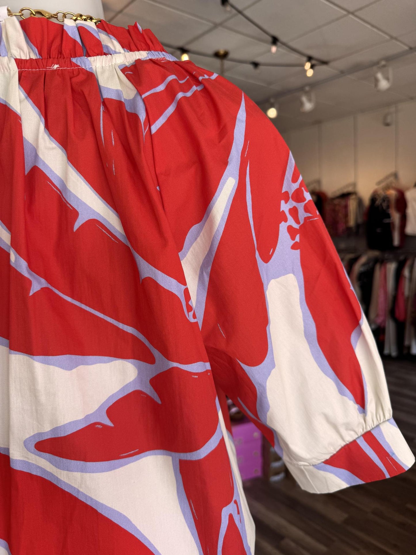 Cici Blouse- Monstera Red