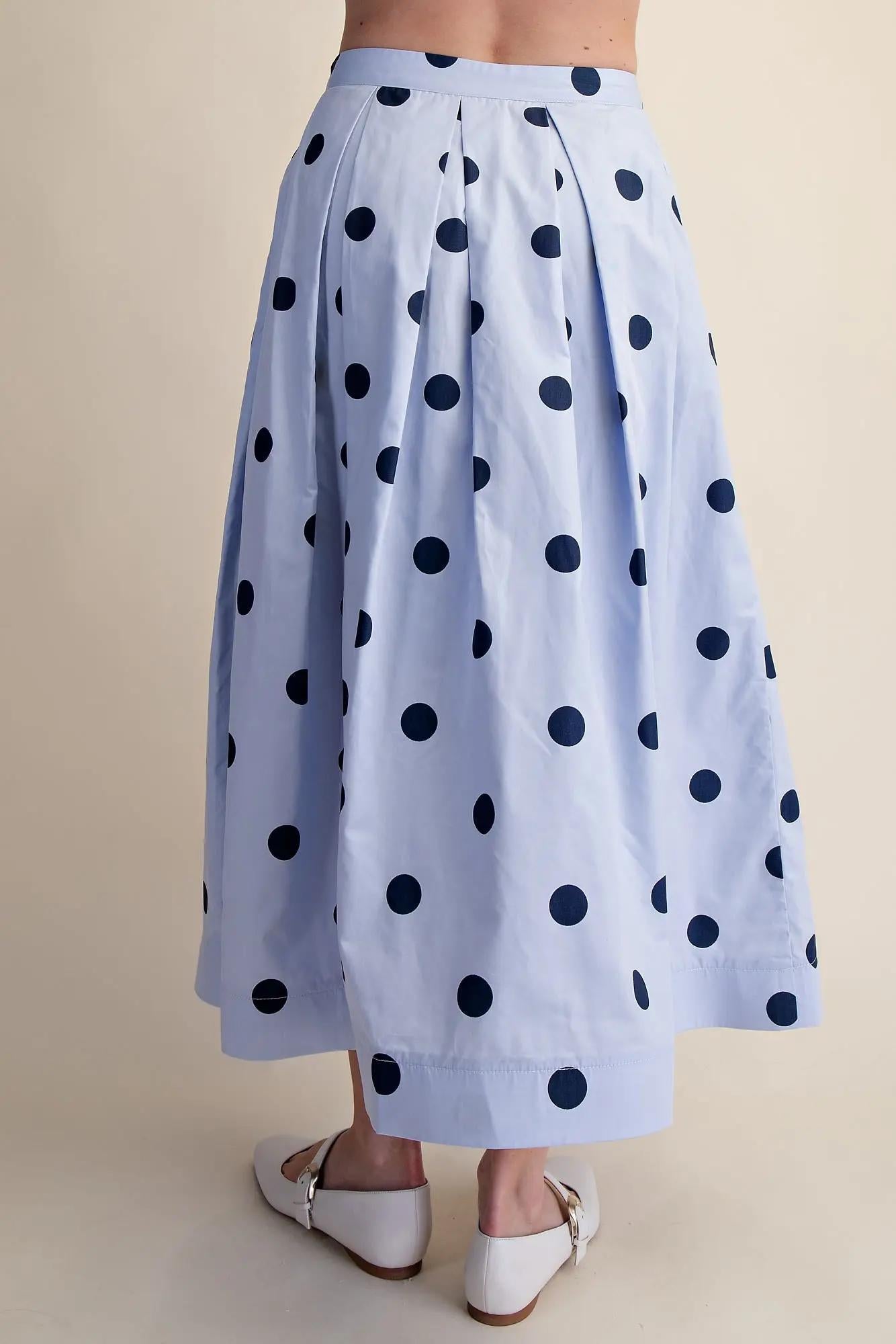 Polka Dot Skirt-Blue
