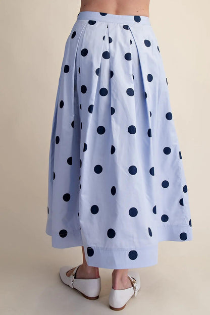Polka Dot Skirt-Blue