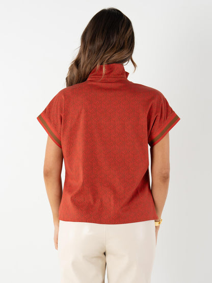 Emily McCarthy Poppy Pullover- Red Tonal Monogram