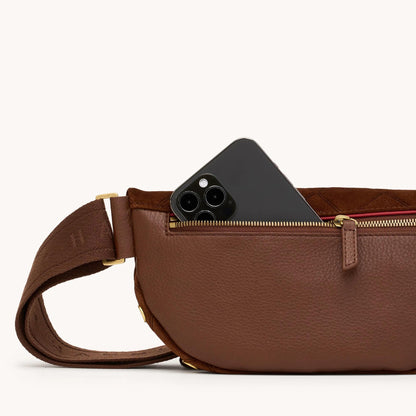 Hammitt Med Charles Crossbody- Choc Diamond Suede