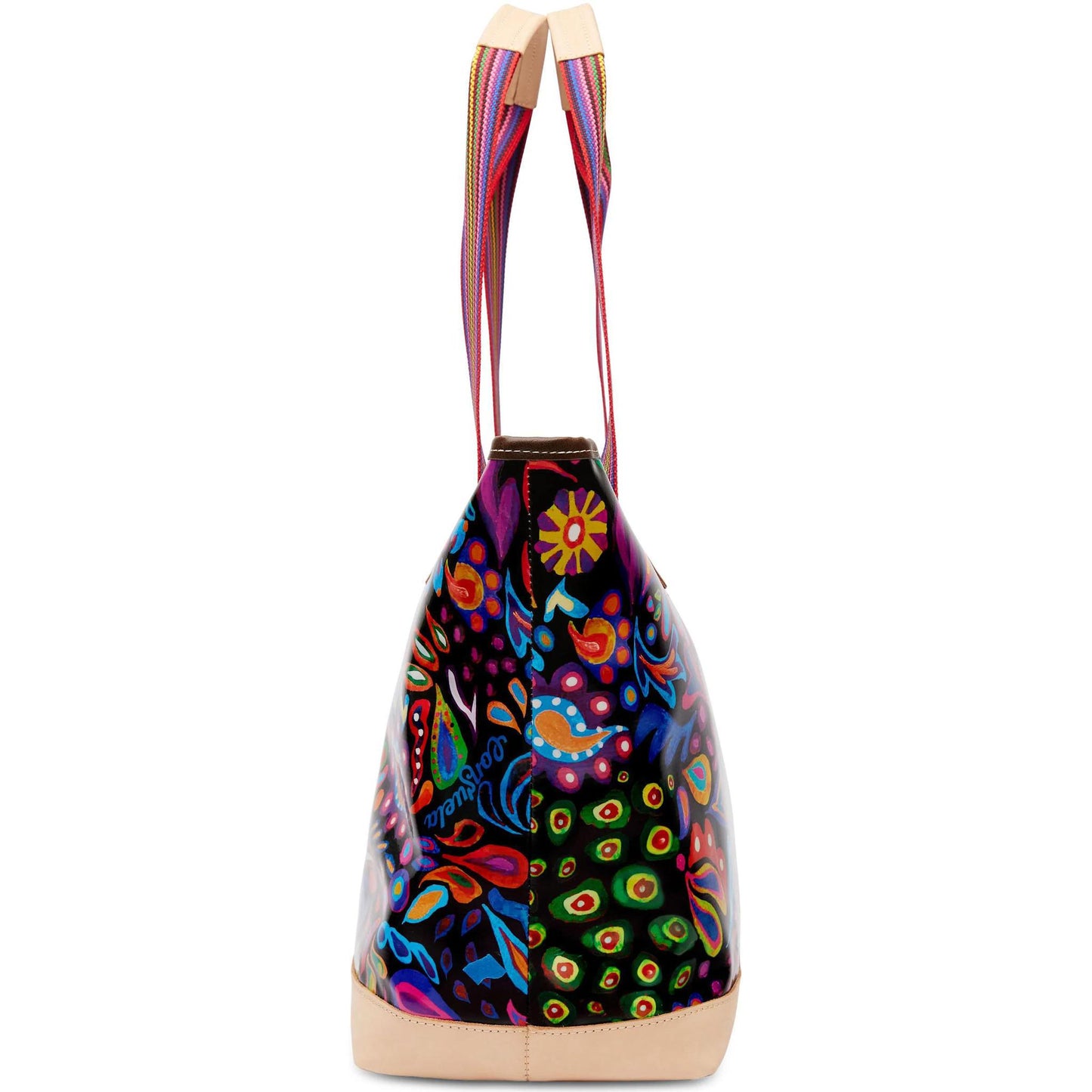 Zipper Tote- Sophie Black Swirly