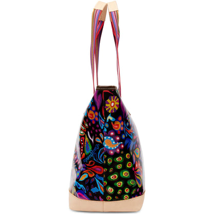 Zipper Tote- Sophie Black Swirly