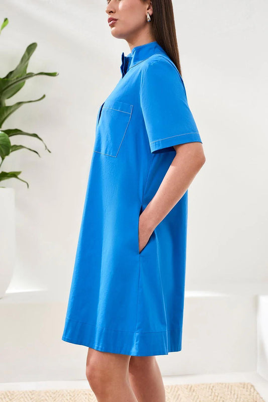 Contrast Stitch A-Line Dress