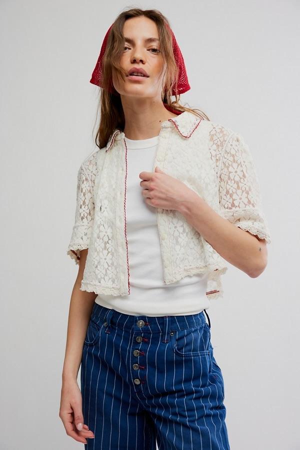 Free People Mannie Lace Buttondown