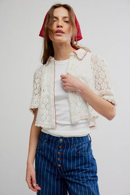 Free People Mannie Lace Buttondown