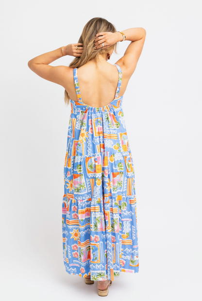 Santorini Scoop Back Maxi Dress