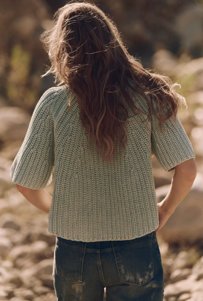 Free People Amy Sweater Tee- Cameo Green