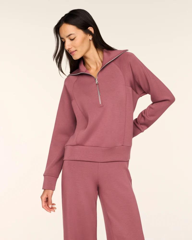 Spanx Half Zip- Rum Raisin
