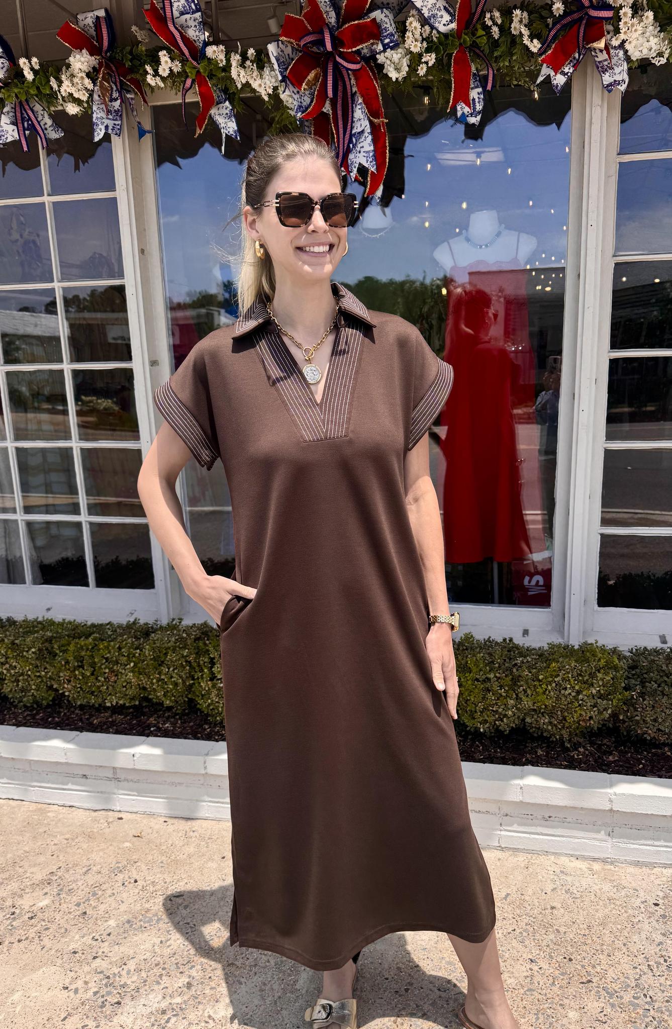 Stitch Knit Midi Dress