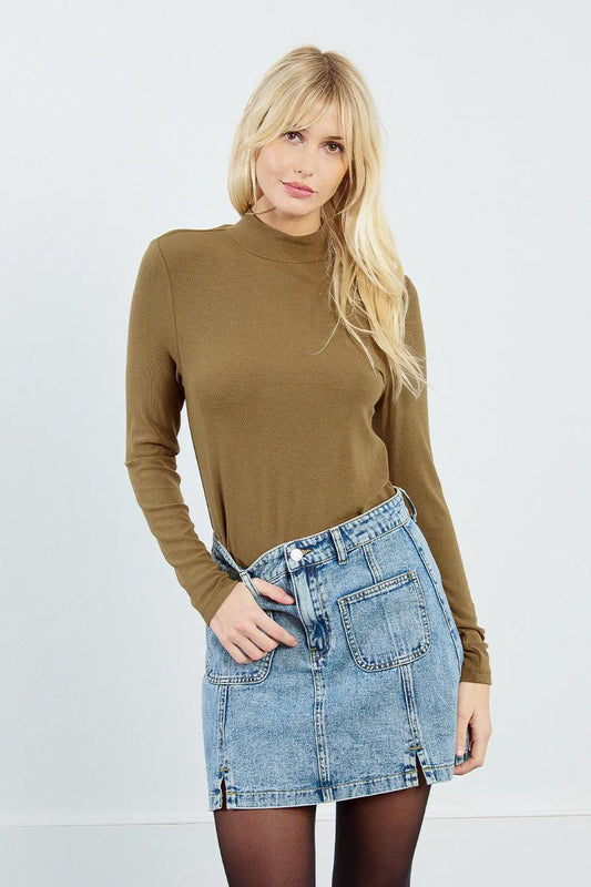Mock Layer Top- Olive