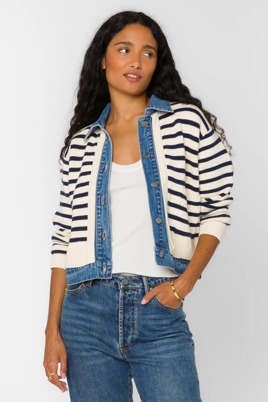 Ivory Sweater Denim Jacket
