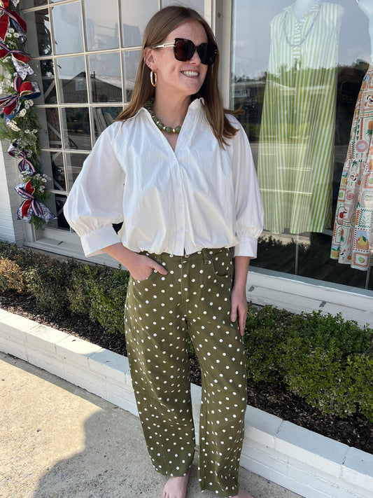Olive Barrel Pant