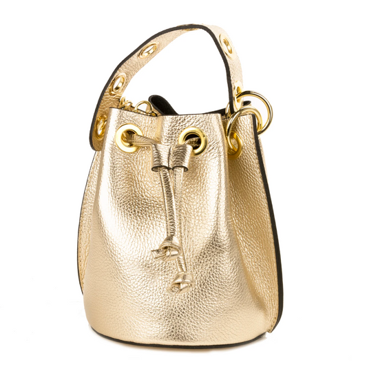 Leather Bucket-Gold
