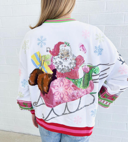 Queen of Sparkles Vintage Santa Sweatshirt