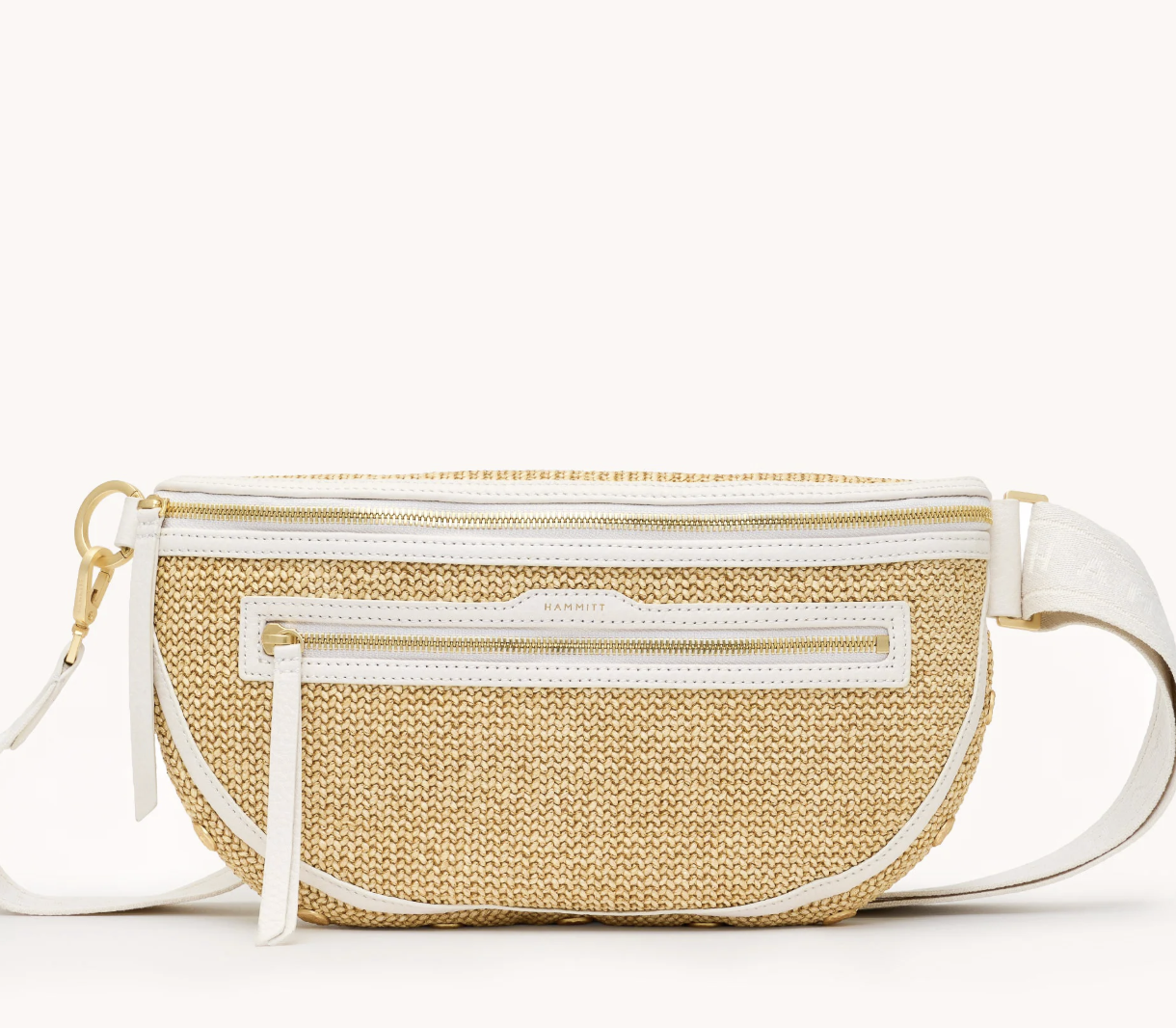 Hammitt Charles LG Crossbody- Calla Lilly White Raffia