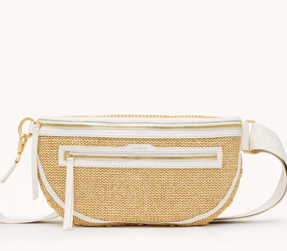 Hammitt Charles LG Crossbody- Calla Lilly White Raffia