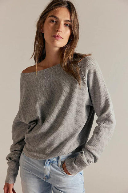 Free People Jess Longsleeve Tee- Grey
