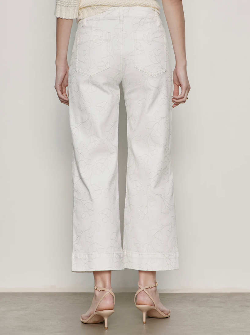 FINAL SALE: Marine Embroidered Crop- Chalk