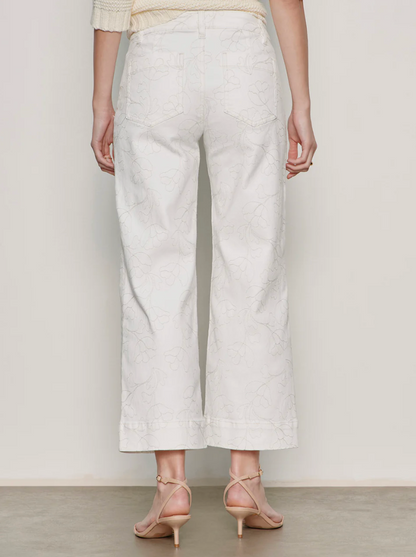 FINAL SALE: Marine Embroidered Crop- Chalk