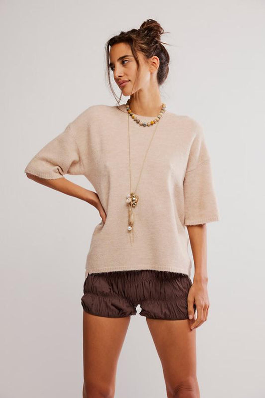 Free People Margot Sweater Tee- Pearl