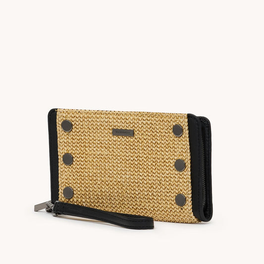 Hammitt Bryant Wallet-Noir Raffia