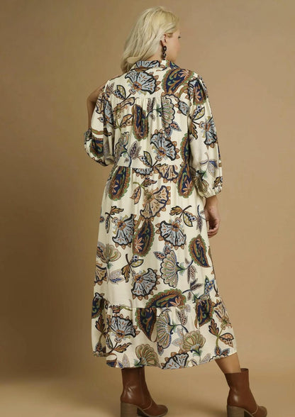 Paisley Tiered Midi Dress