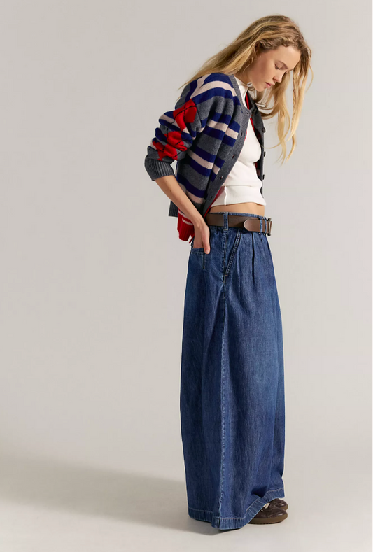 Free People Scout Wide Denim- Indigo