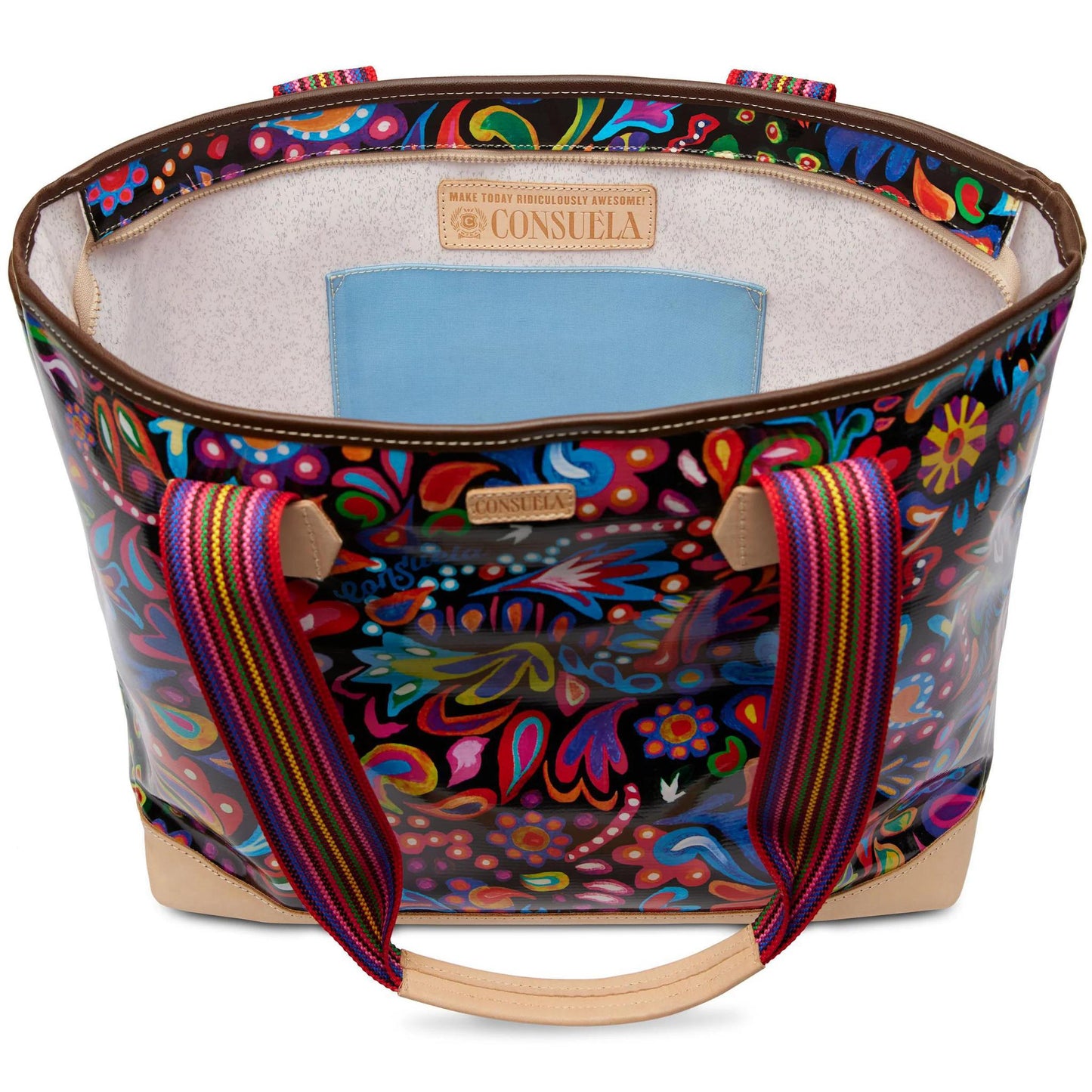 Zipper Tote- Sophie Black Swirly