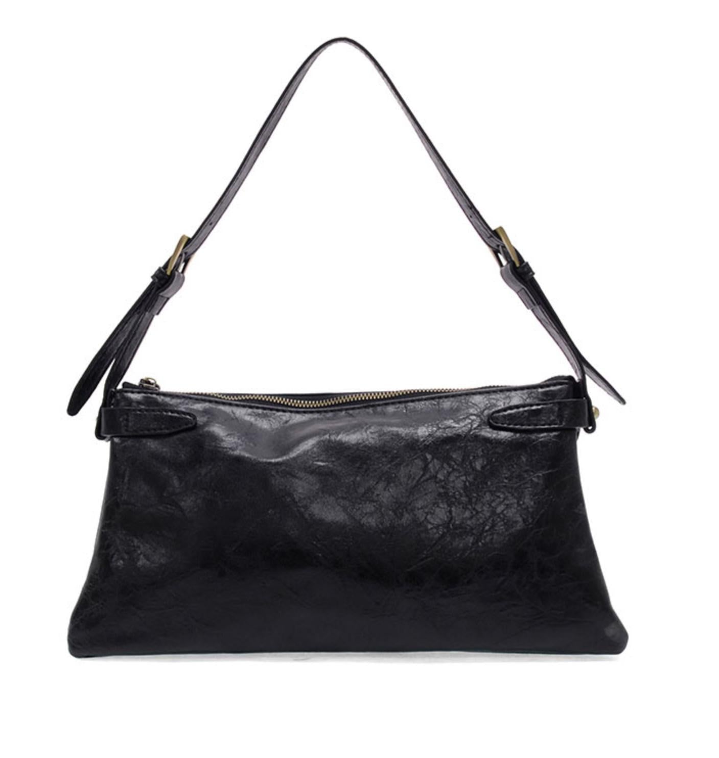Trapeze Shoulder Bag- Black