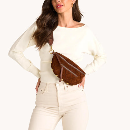 Hammitt Med Charles Crossbody- Choc Diamond Suede