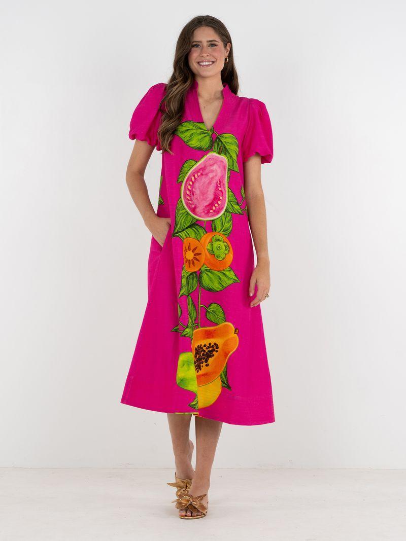 Hampton Dress- Papaya Vine