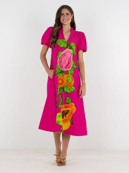 Hampton Dress- Papaya Vine
