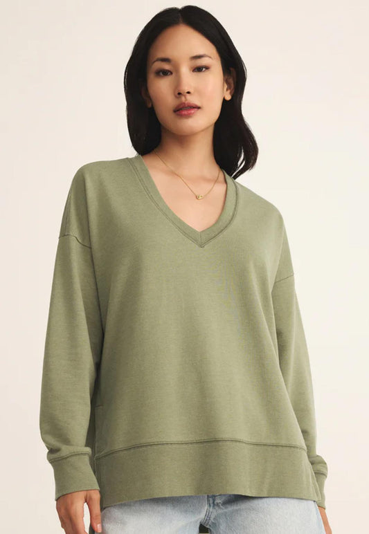Modern V-Neck- Avocado