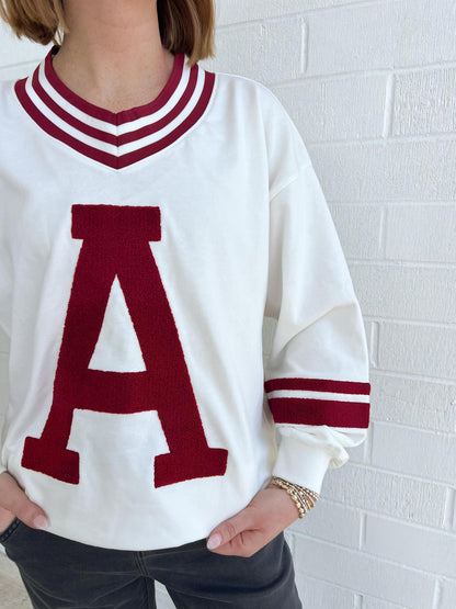 Varsity Sweatshirt- Crimson