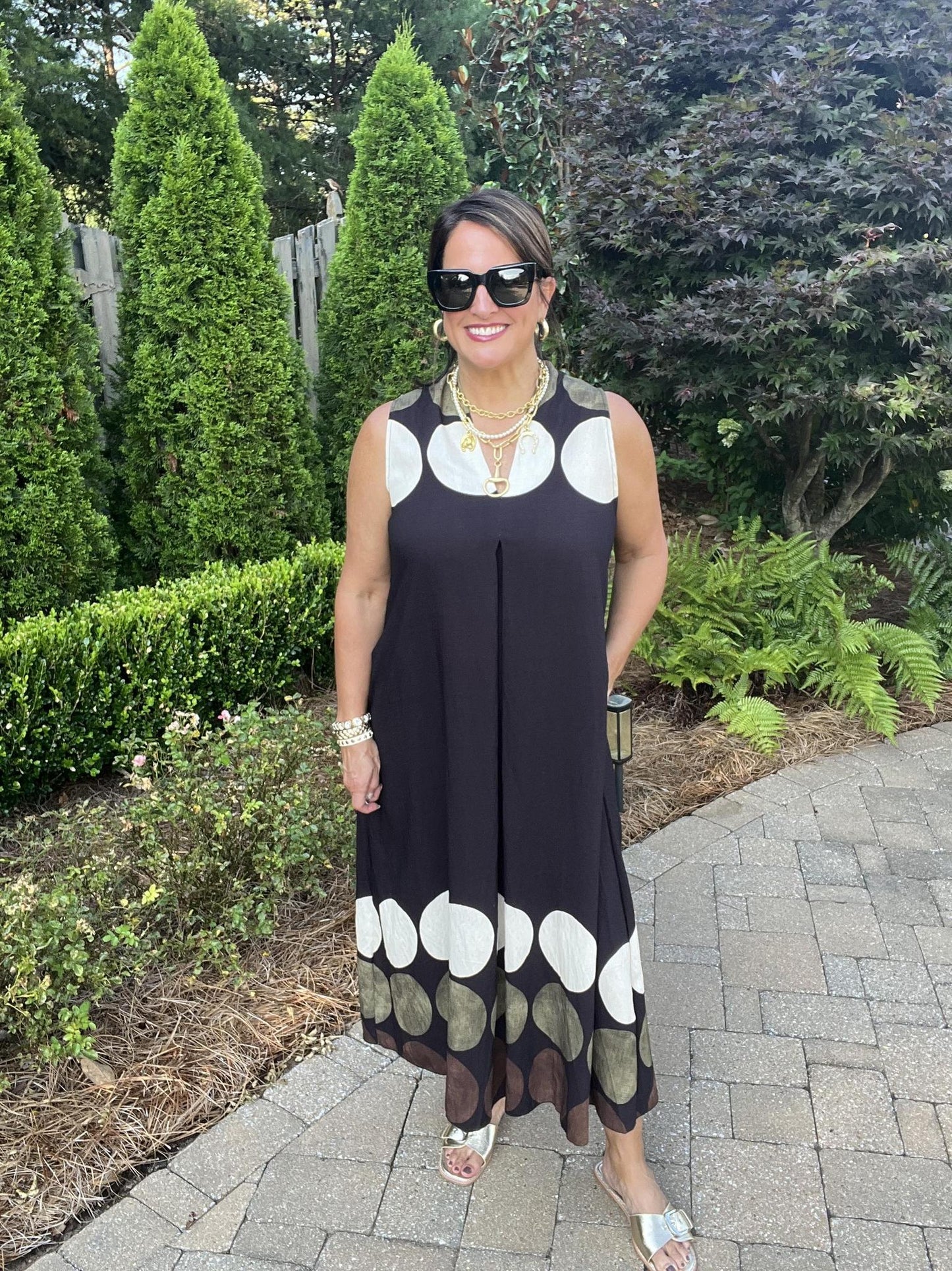 One Size Dot Dress-Green