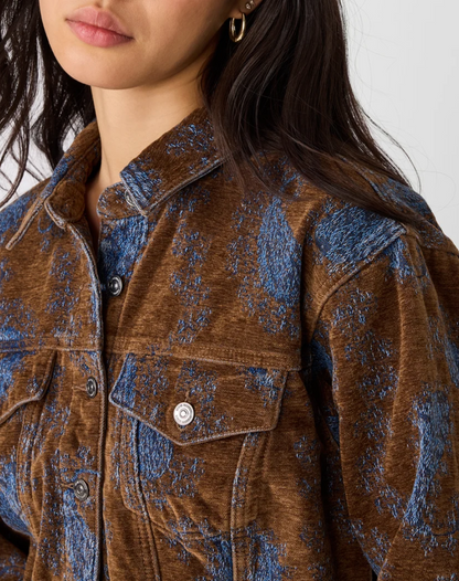 Dove Jacket- Teal Paisley