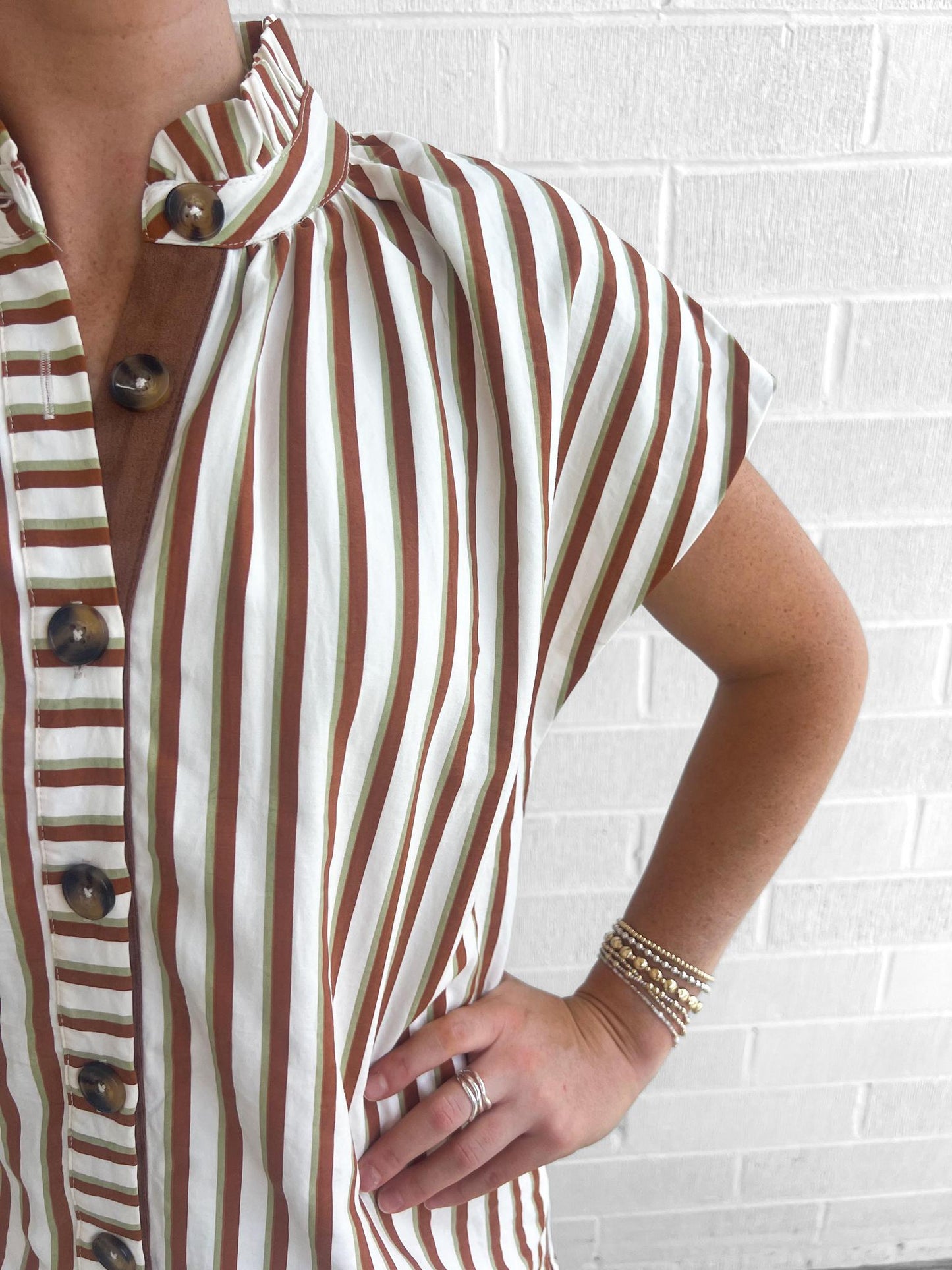 Striped Button Up Dress